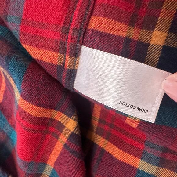 Duluth‎ Trading Flannel Tartan Plaid Red Mens 2XL Relaxed Fit Button Down Shirt - Picture 5 of 9